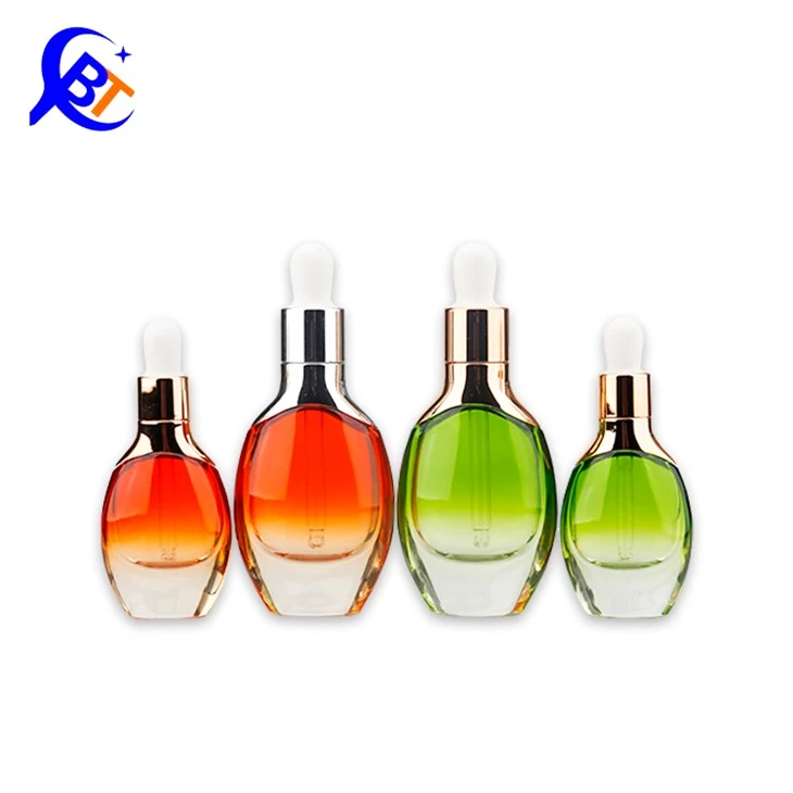 Flat Cosmetic Serum Essence Dropper Bottle