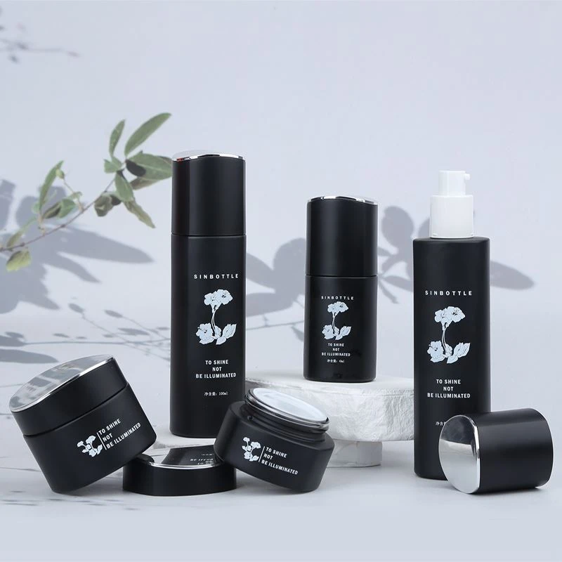 Customize Available Glass Bottle Set Skin Care Container For Pakcaging